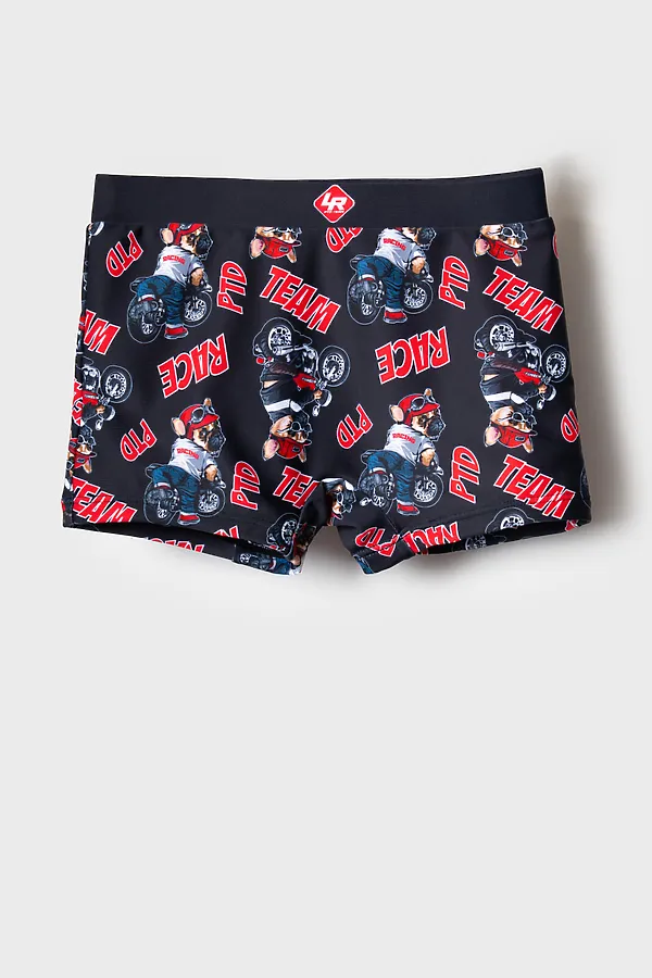 Плавки-шорты трикотажные для мальчиков, средней длины PLAYTODAY, черный,белый,красный - фото 1