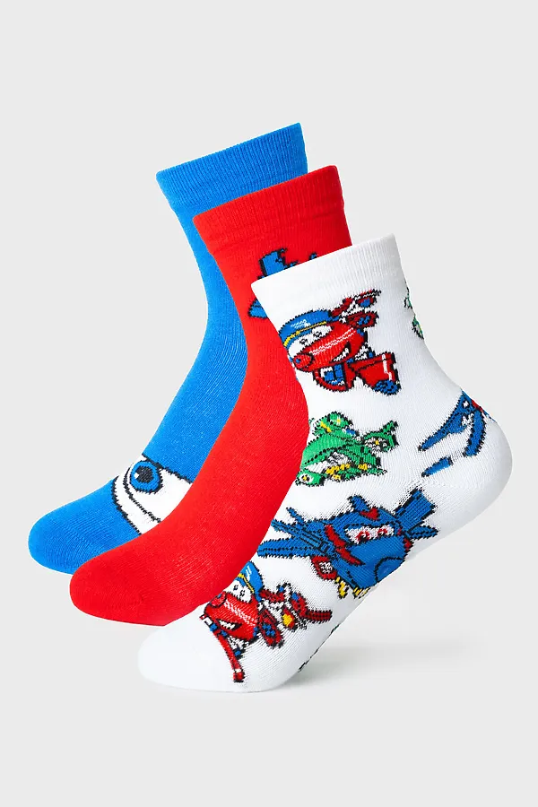 Носки трикотажные для мальчиков, 3 пары в комплекте PLAYTODAY, разноцветный - фото 1