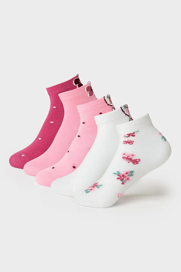 Носки трикотажные для девочек, 5 пар в комплекте PLAYTODAY, разноцветный - фото 1