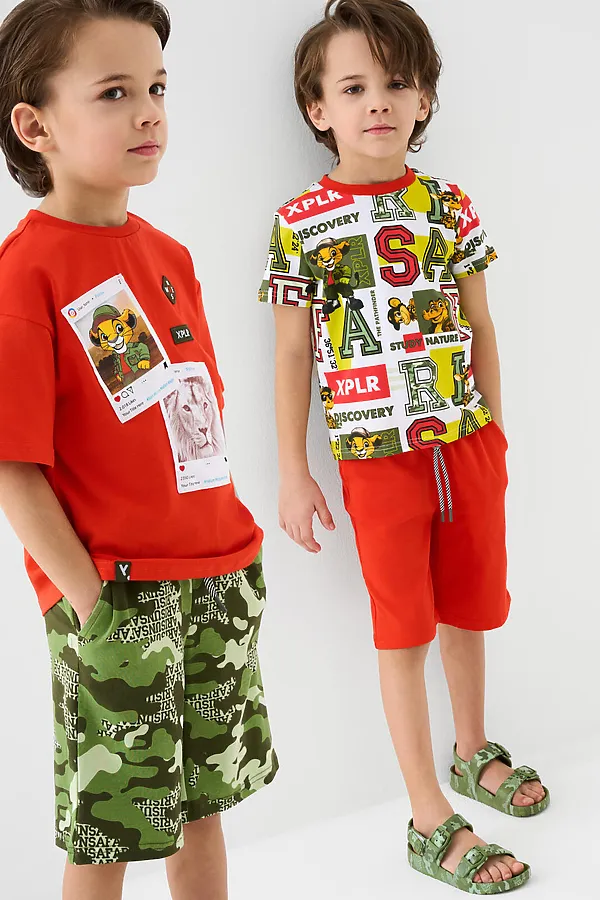 Шорты трикотажные для мальчиков, 2 шт в комплекте PLAYTODAY, разноцветный - фото 1