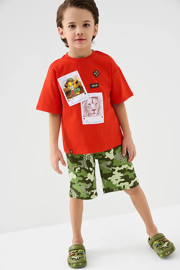 Фуфайка трикотажная для мальчиков (футболка) PLAYTODAY, красный - фото 1