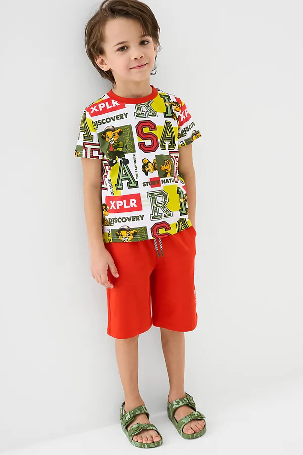 Фуфайка трикотажная для мальчиков (футболка) PLAYTODAY, разноцветный - фото 1