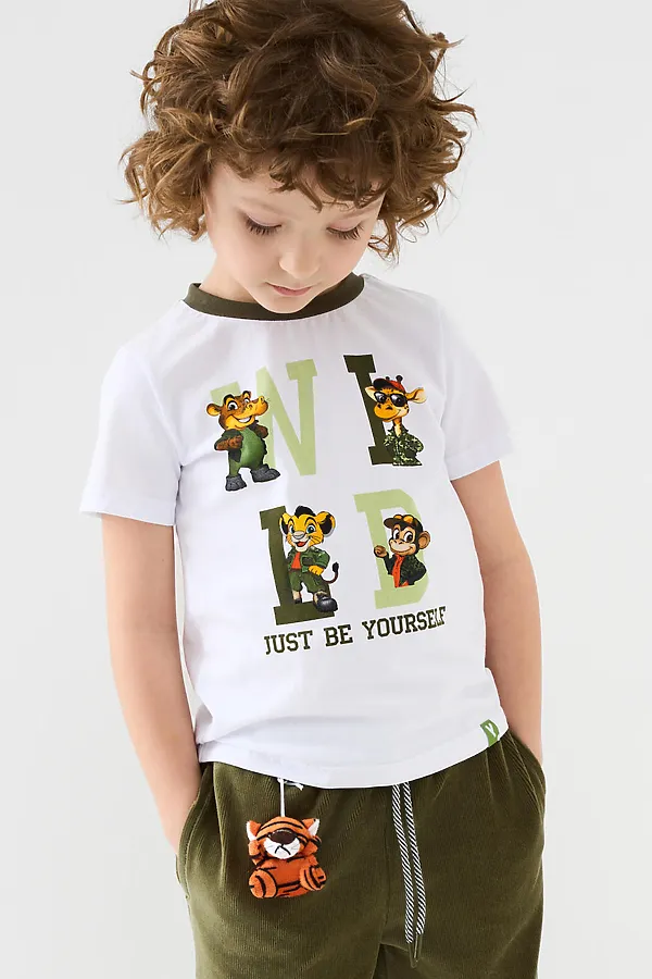 Фуфайка трикотажная для мальчиков (футболка) PLAYTODAY, белый - фото 1