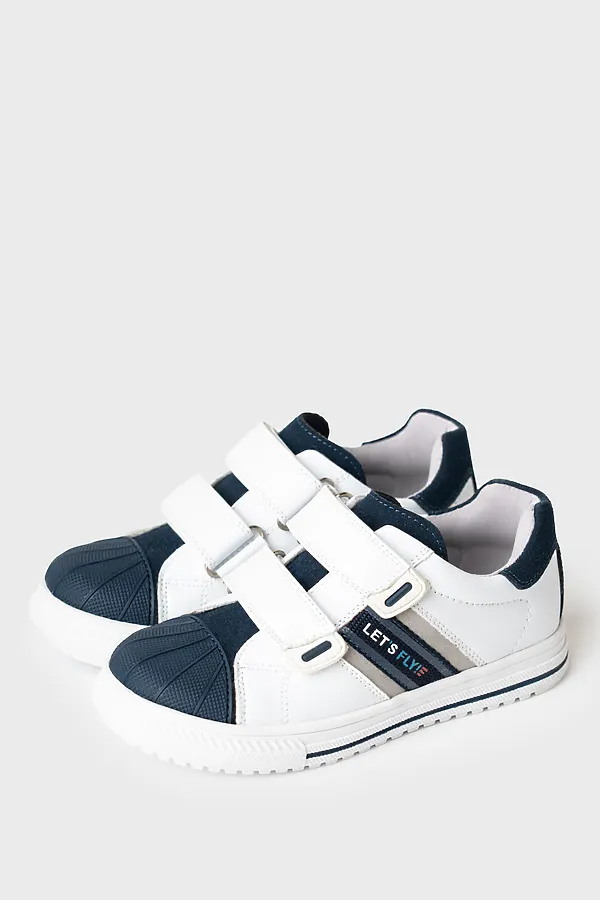 Полуботинки для мальчиков PLAYTODAY, белый,тёмно-синий - фото 1