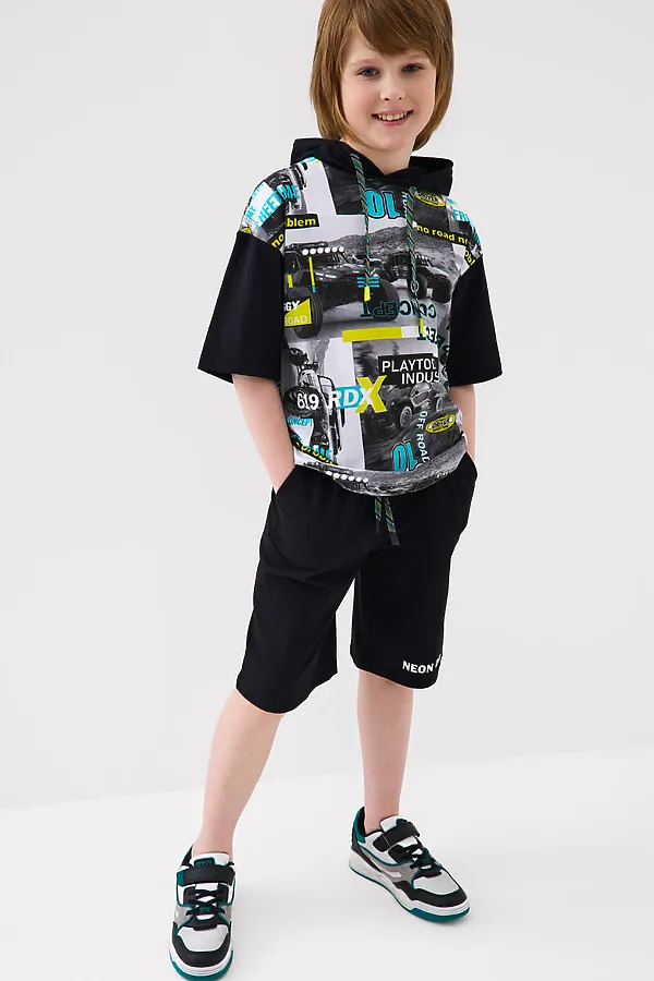 Комплект трикотажный для мальчиков: джемпер (футболка), шорты PLAYTODAY, разноцветный - фото 1