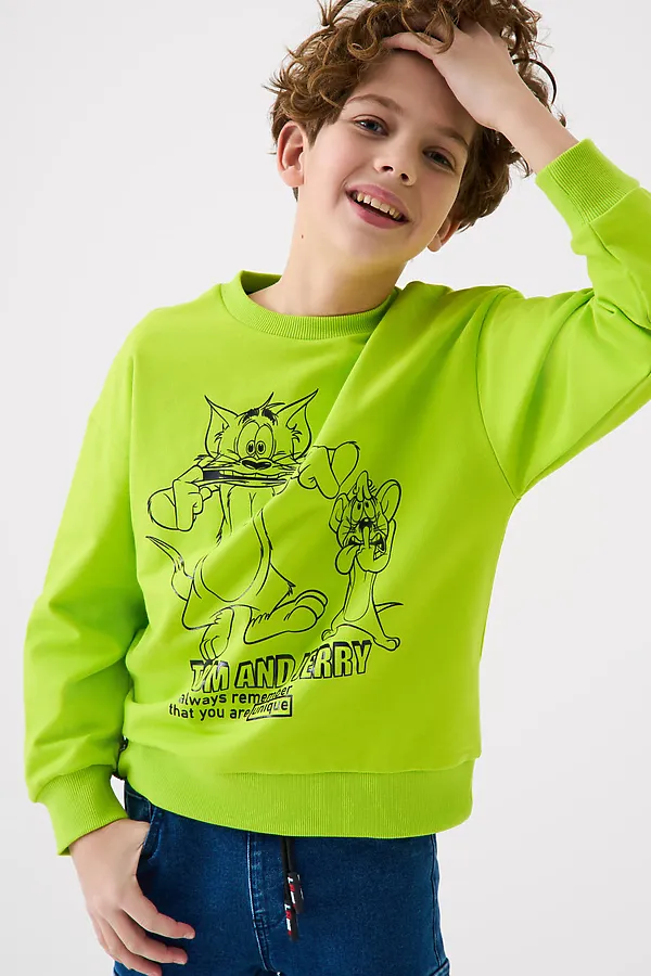 Толстовка трикотажная для мальчиков PLAYTODAY, светло-зеленый - фото 1