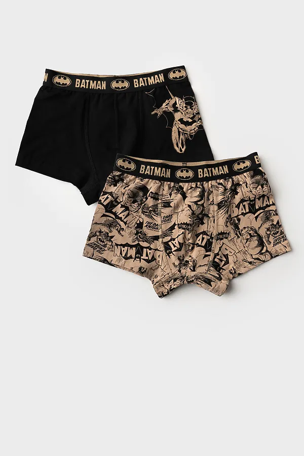 Трусы трикотажные для мальчиков - боксеры, 2 шт в комплекте PLAYTODAY, черный,бежевый - фото 1