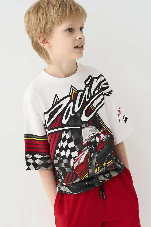 Фуфайка трикотажная для мальчиков (футболка) PLAYTODAY, белый - фото 1