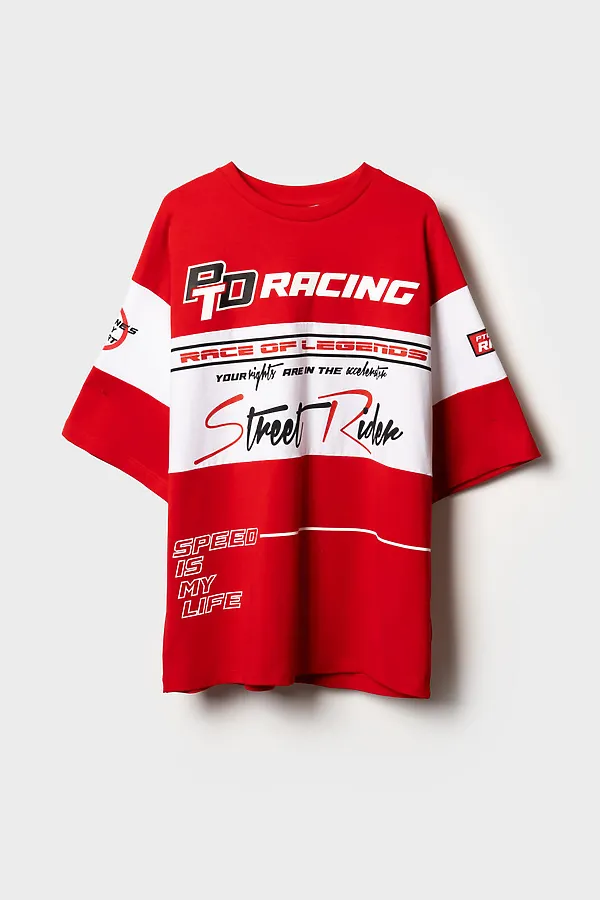 Фуфайка трикотажная для мужчин (футболка) PLAYTODAY, белый,красный - фото 1