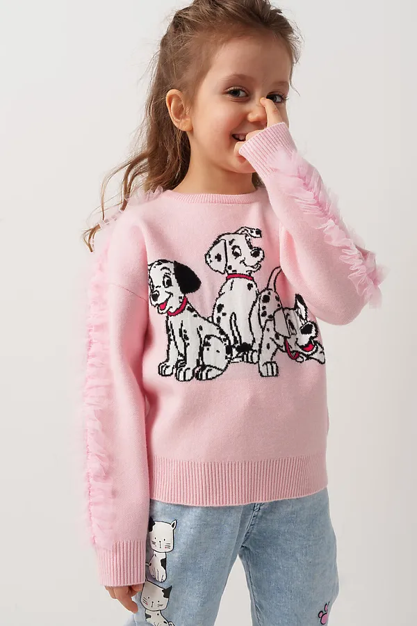 Джемпер трикотажный для девочек PLAYTODAY, разноцветный - фото 1