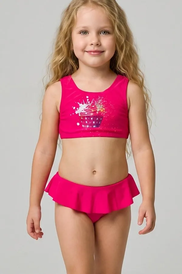 Купальный костюм трикотажный для девочек PLAYTODAY,  - фото 1