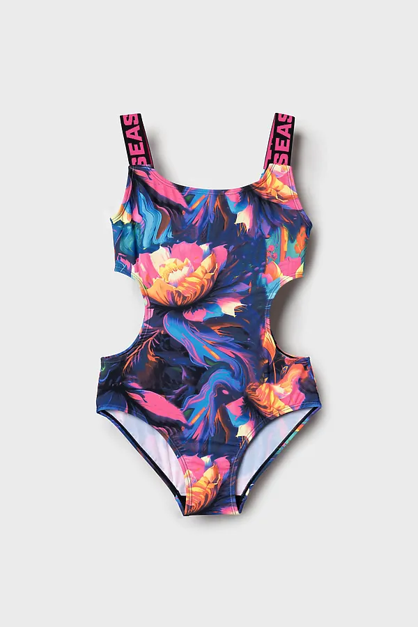 Купальник трикотажный для девочек PLAYTODAY, разноцветный - фото 1