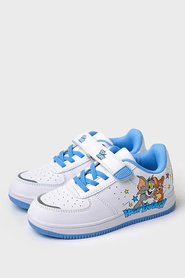 Полуботинки для мальчиков PLAYTODAY, белый,голубой - фото 1