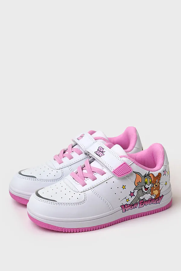 Полуботинки для девочек PLAYTODAY, белый,розовый - фото 1