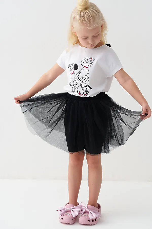 Юбка-легинсы трикотажные для девочек PLAYTODAY, черный - фото 1