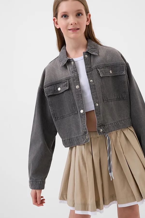 Юбка текстильная для девочек PLAYTODAY, бежевый - фото 1