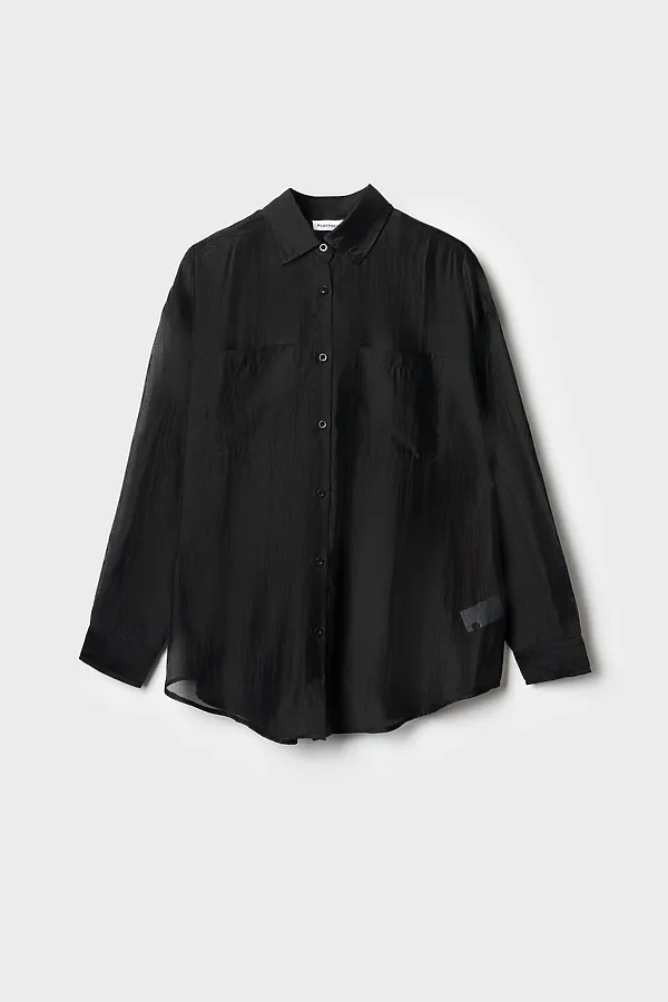 Рубашка текстильная для женщин PLAYTODAY, черный - фото 1