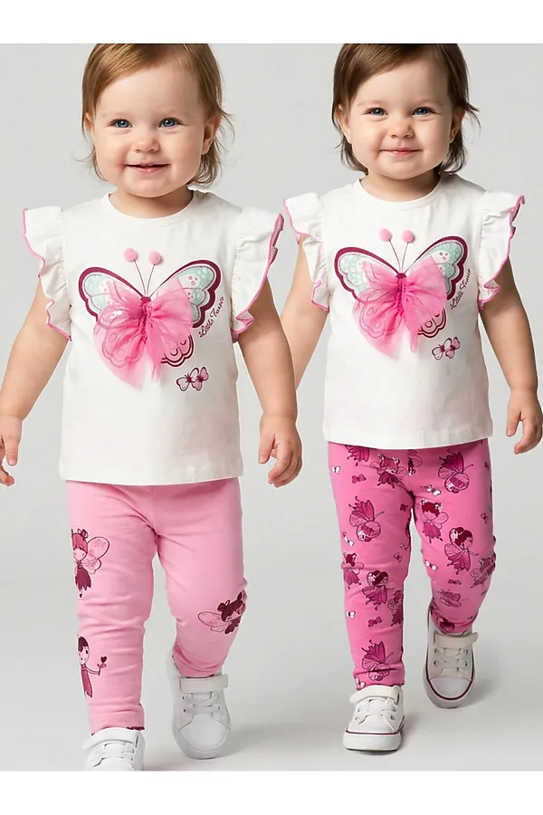 Брюки детские трикотажные для девочек (легинсы), 2 пары в комплекте PLAYTODAY, разноцветный - фото 1