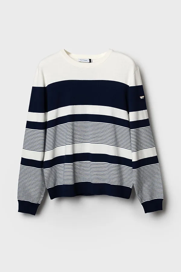 Джемпер трикотажный для мужчин PLAYTODAY, белый,тёмно-синий - фото 1