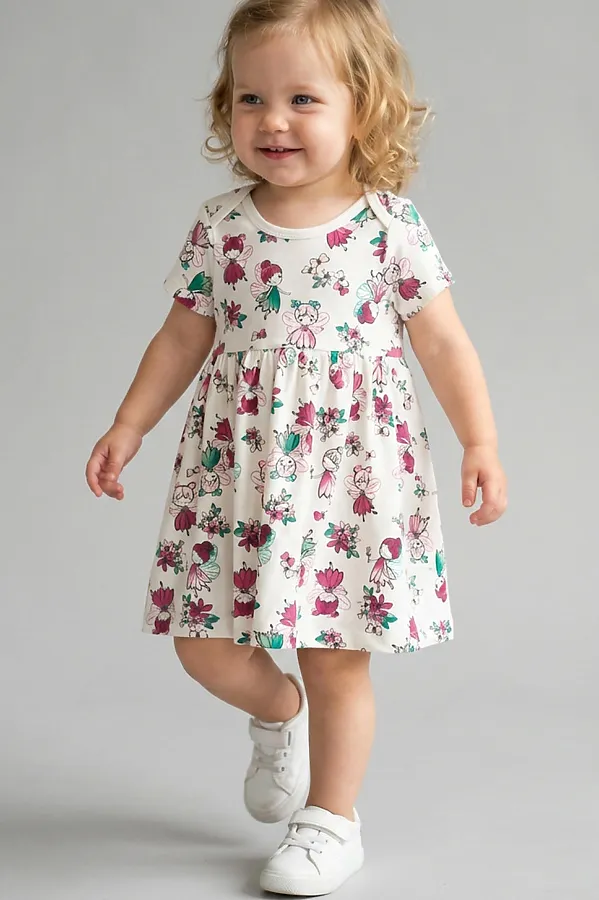 Платье-боди детское трикотажное для девочек PLAYTODAY, разноцветный - фото 1