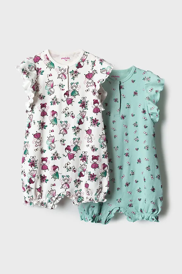 Песочник детский трикотажный для девочек, 2 шт в комплекте PLAYTODAY, разноцветный - фото 1