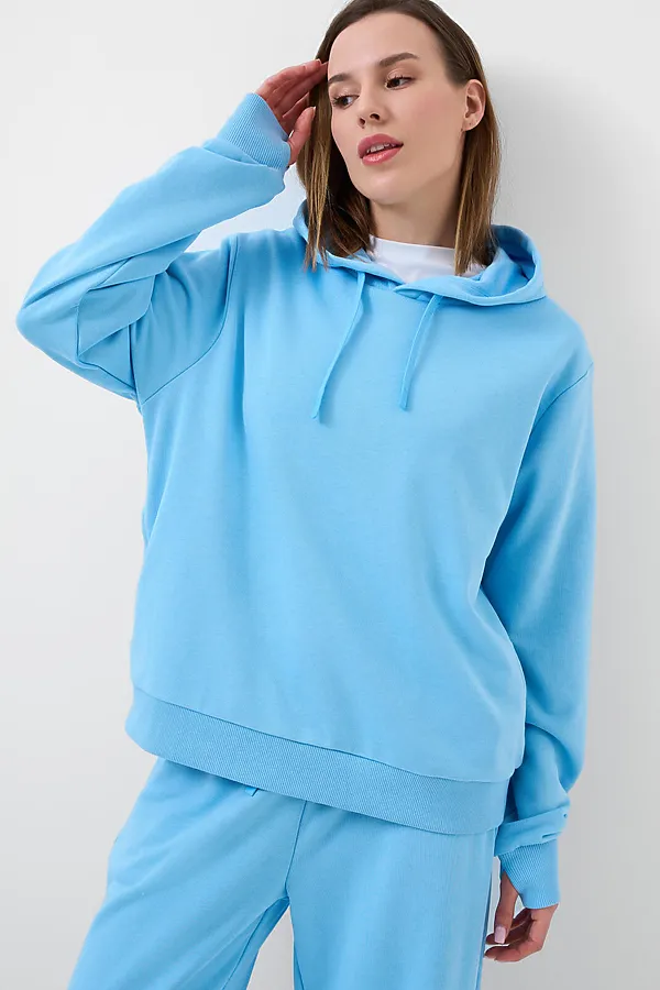 Толстовка трикотажная для женщин PLAYTODAY, голубой - фото 1