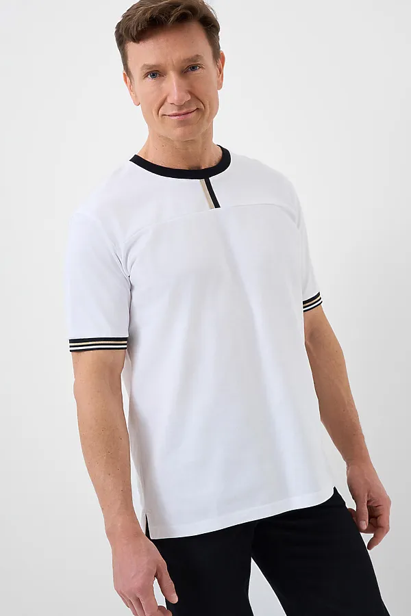 Джемпер трикотажный для мужчин (футболка) PLAYTODAY, белый - фото 1