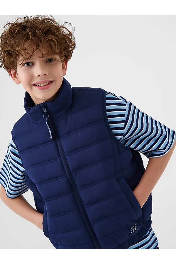 Жилет текстильный с полиуретановым покрытием для мальчиков PLAYTODAY, тёмно-синий - фото 1