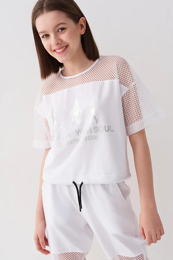 Джемпер трикотажный для девочек (футболка) PLAYTODAY,  - фото 1