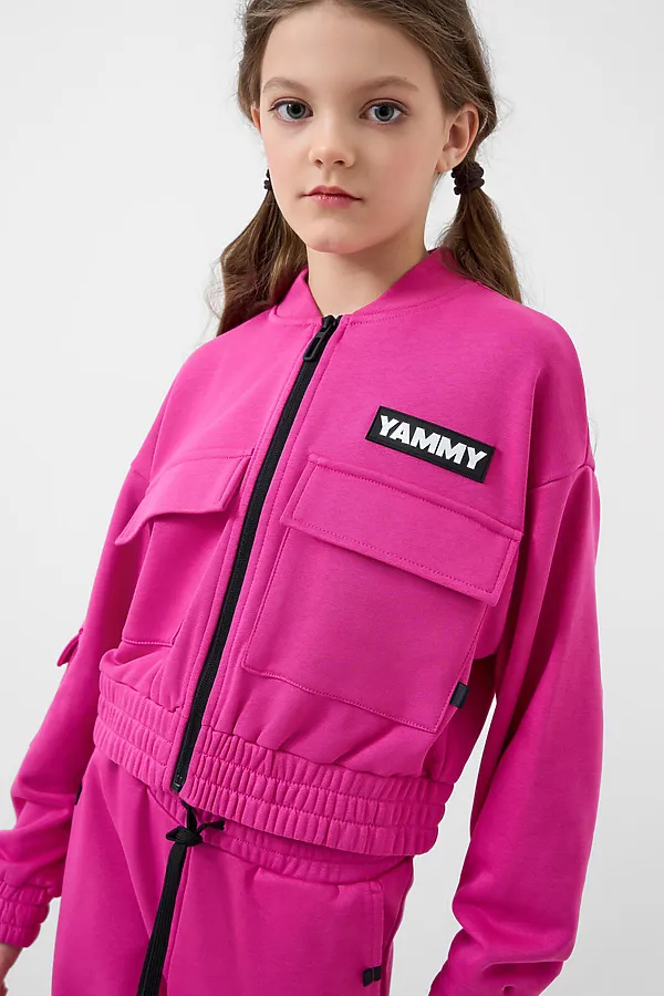 Толстовка трикотажная для девочек PLAYTODAY, розовый - фото 1