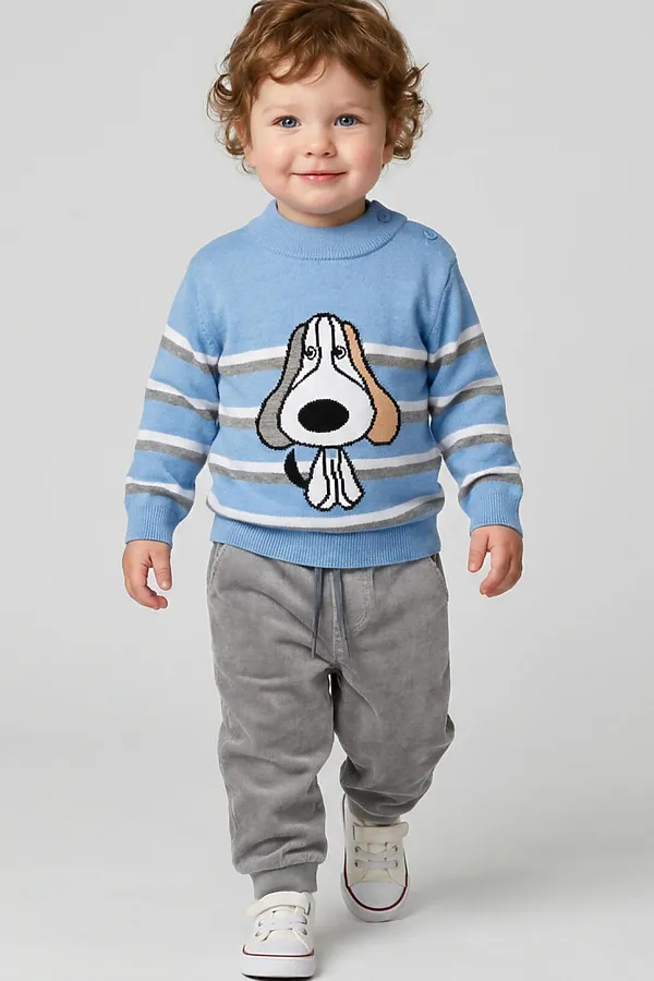 Брюки детские трикотажные для мальчиков PLAYTODAY, серый - фото 1