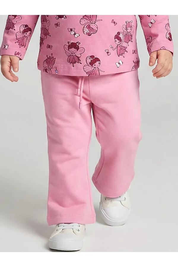 Брюки детские трикотажные для девочек PLAYTODAY, розовый - фото 1
