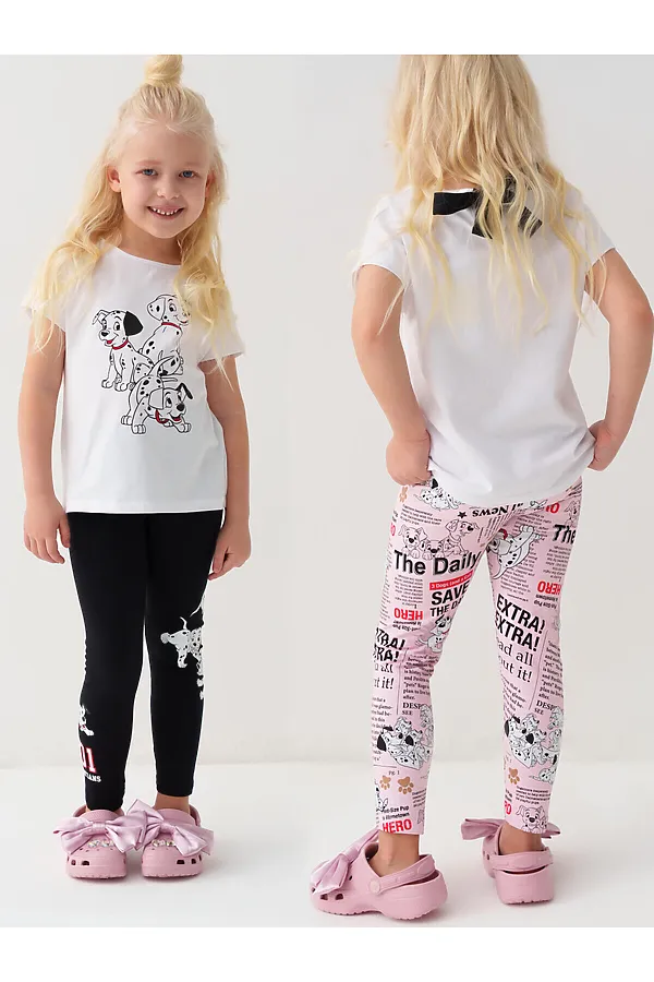 Брюки трикотажные для девочек (легинсы), 2 пары в комплекте PLAYTODAY, разноцветный - фото 1