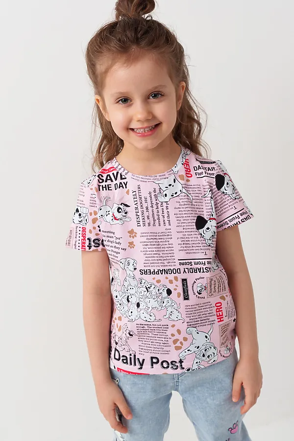 Фуфайка трикотажная для девочек (футболка) PLAYTODAY, разноцветный - фото 1