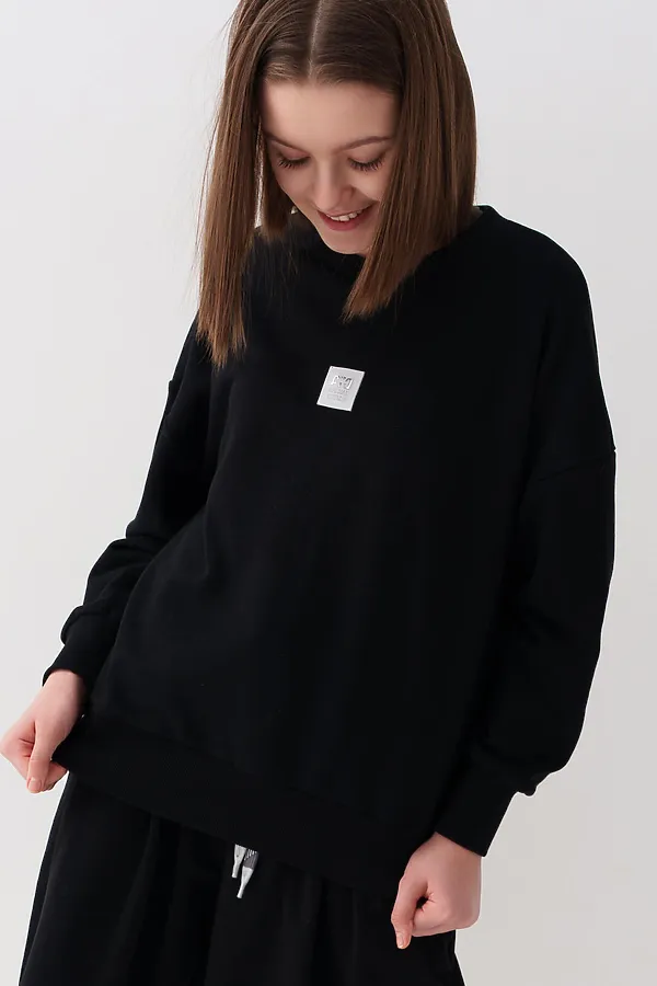 Толстовка трикотажная для девочек PLAYTODAY, черный - фото 1