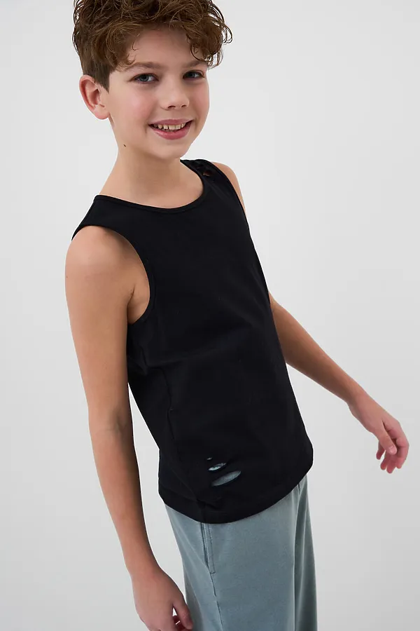 Майка трикотажная для мальчиков PLAYTODAY, черный - фото 1