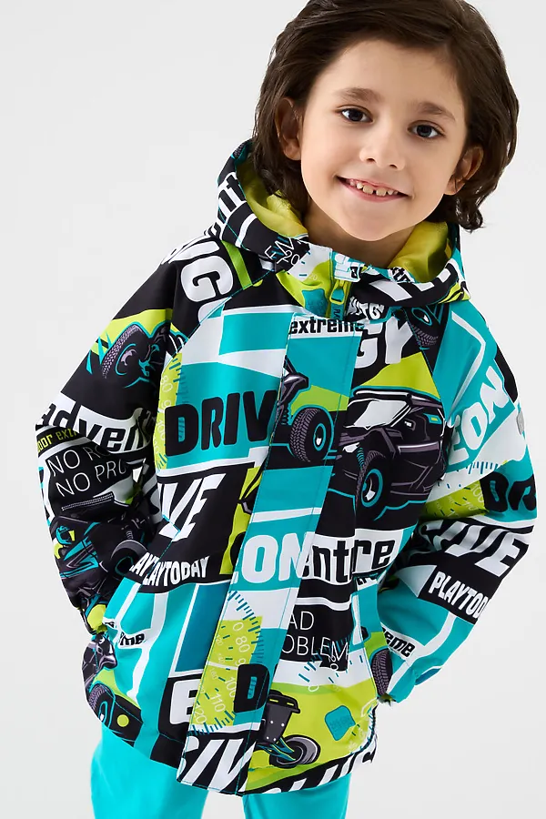 Куртка текстильная с полиуретановым покрытием для мальчиков (ветровка) PLAYTODAY, разноцветный - фото 1