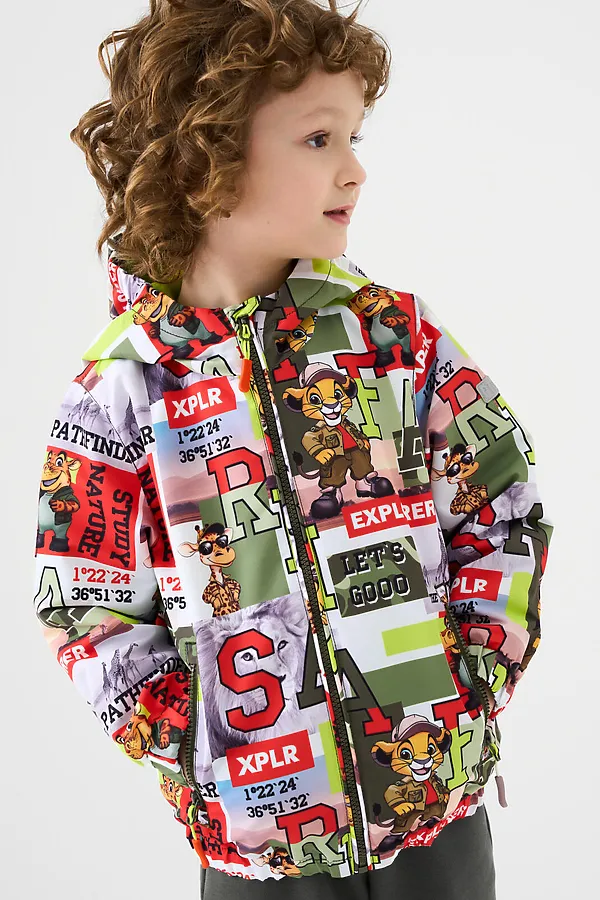 Куртка текстильная с полиуретановым покрытием для мальчиков (ветровка) PLAYTODAY, разноцветный - фото 1