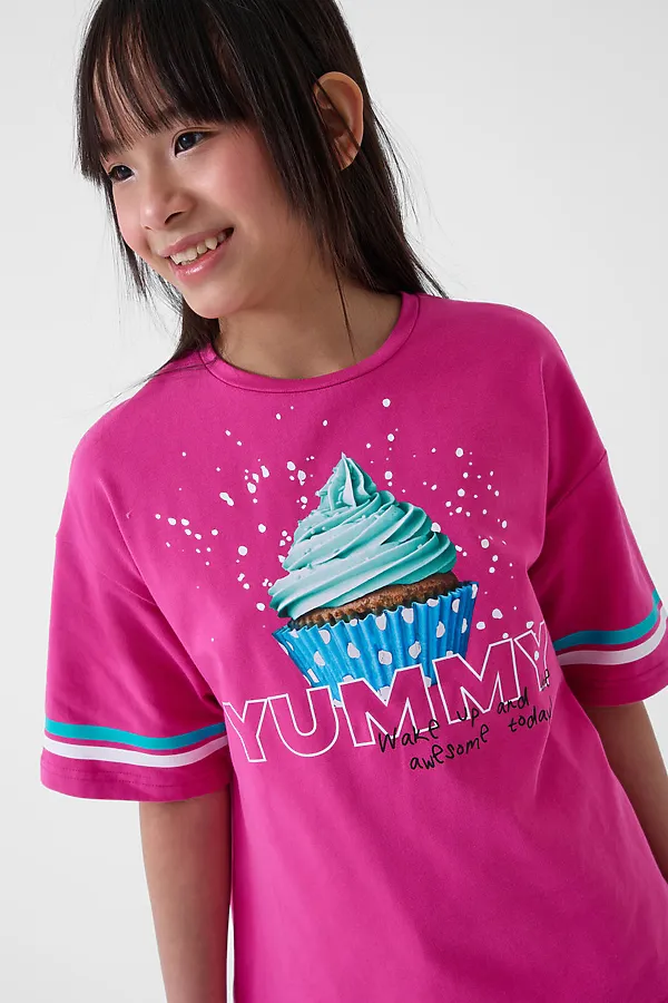 Фуфайка трикотажная для девочек (футболка) PLAYTODAY, розовый - фото 1