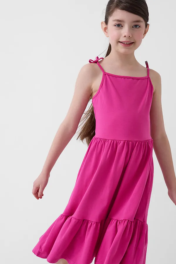 Сарафан трикотажный для девочек PLAYTODAY, розовый - фото 1