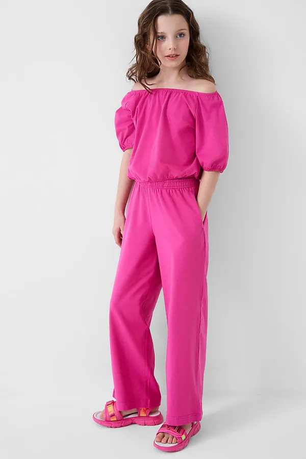 Комплект трикотажный для девочек: джемпер (футболка), брюки PLAYTODAY, розовый - фото 1