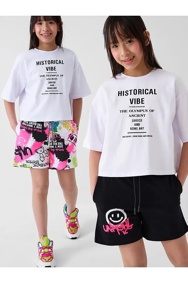 Шорты трикотажные для девочек, 2 шт в комплекте PLAYTODAY, разноцветный - фото 1