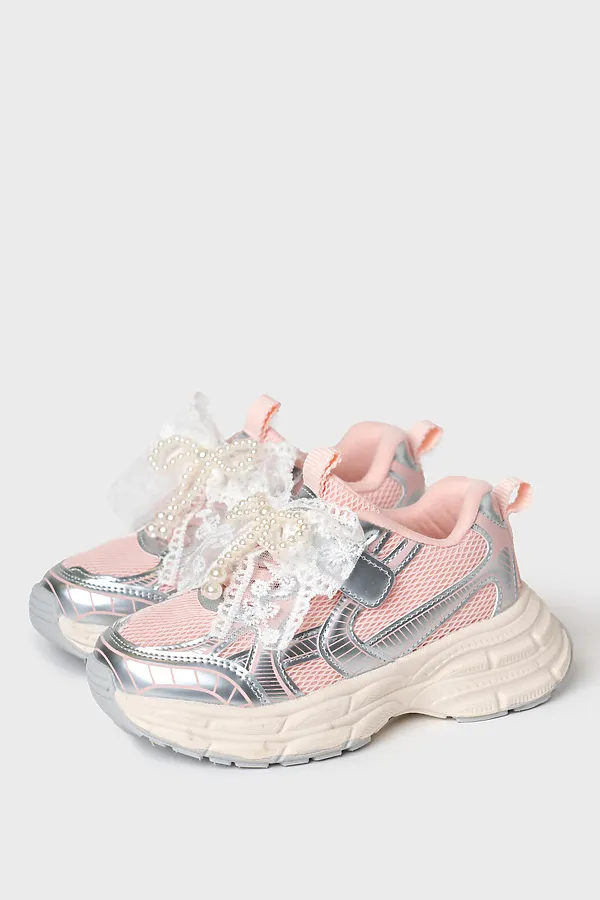 Полуботинки для девочек PLAYTODAY, розовый,серебряный - фото 1