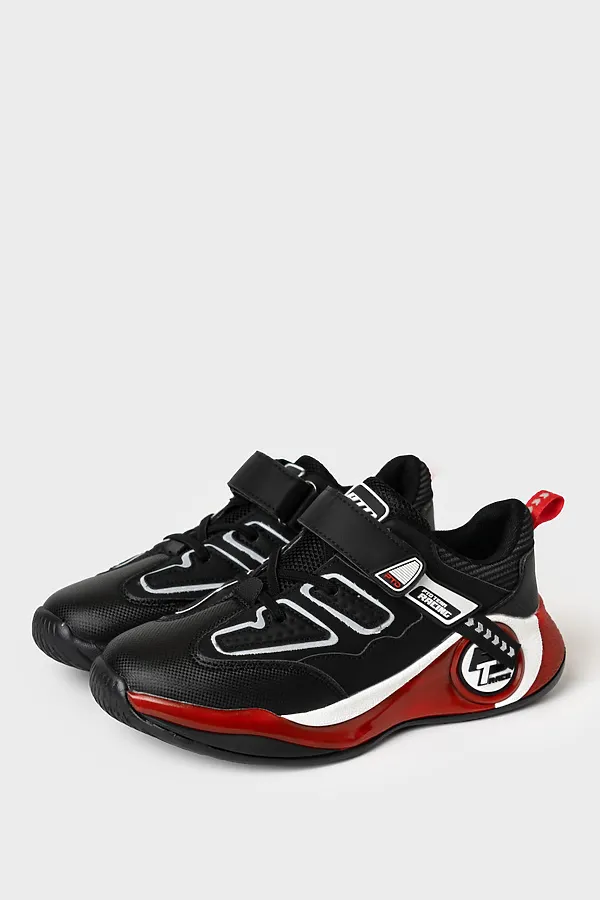 Полуботинки для мальчиков PLAYTODAY, черный,красный - фото 1