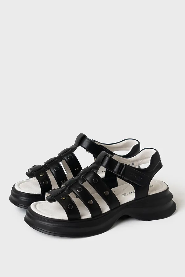 Туфли открытые для девочек PLAYTODAY, черный - фото 1