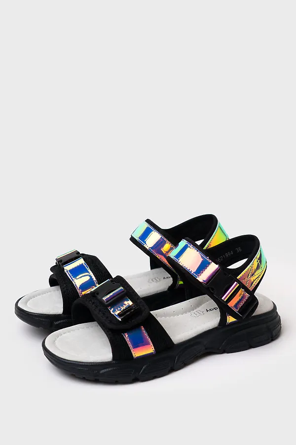 Туфли открытые для девочек PLAYTODAY, черный - фото 1