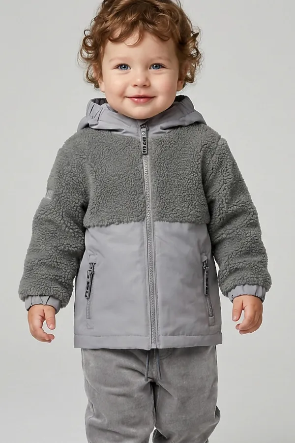 Куртка детская для мальчиков (ветровка) PLAYTODAY, серый - фото 1