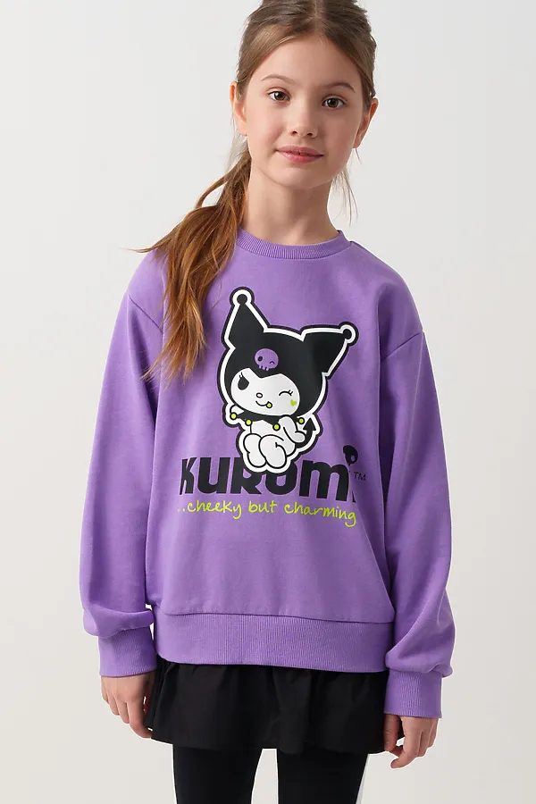 Толстовка трикотажная для девочек PLAYTODAY, сиреневый - фото 1