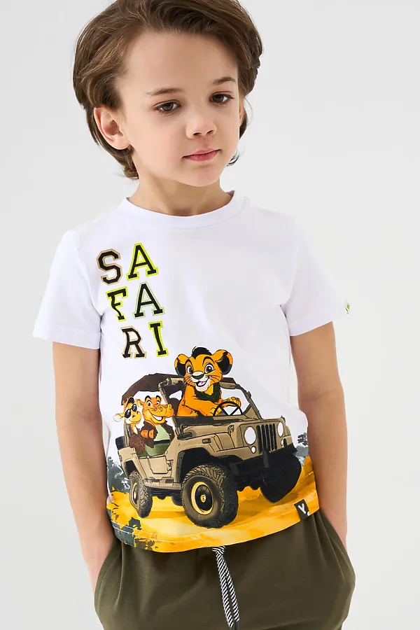 Фуфайка трикотажная для мальчиков (футболка) PLAYTODAY, белый - фото 1