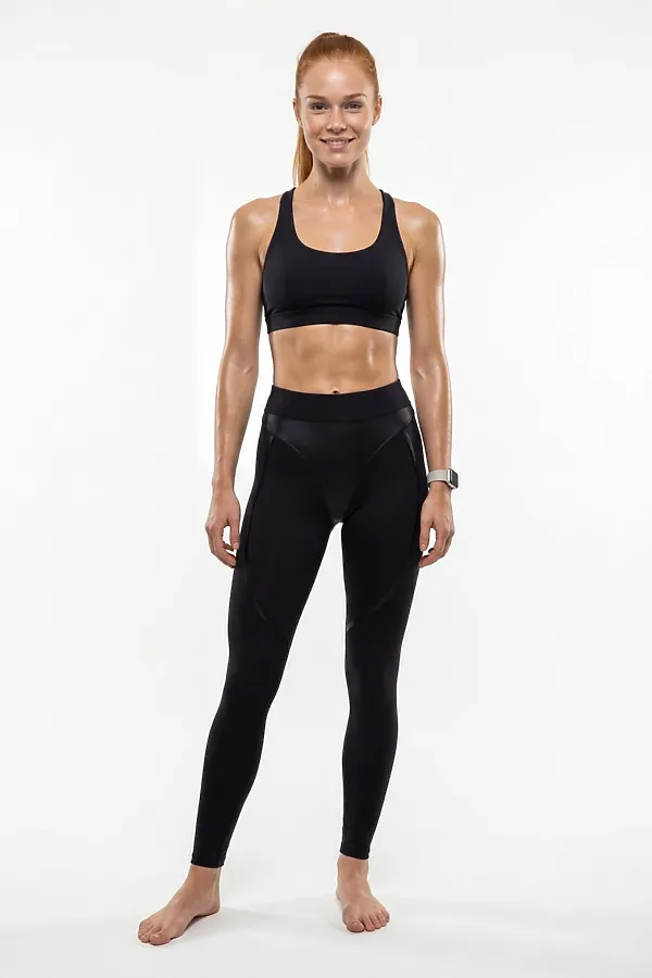 Легинсы женские с высокой посадкой моделирующие черного цвета MTFORCE, черный - фото 1